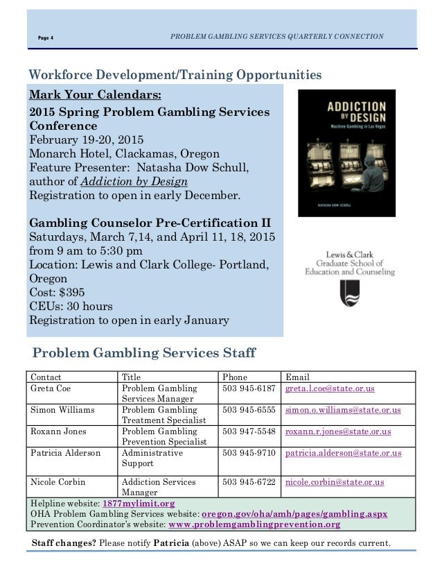 Gambling addiction portland oregon gambling program
